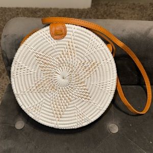 White wicker purse